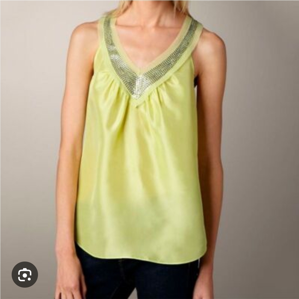 Rebecca Taylor Limea Silk Sleeveless Top with Sequin Detail 2